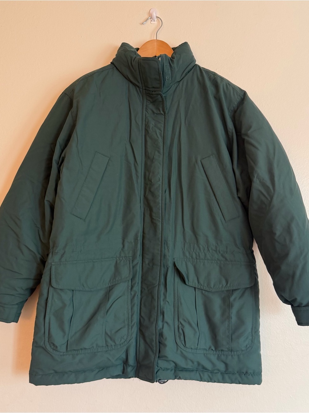 Vintage 90's LANDS' END Green Goose Down Winter Coat Women's Sz. M/L (10-12)